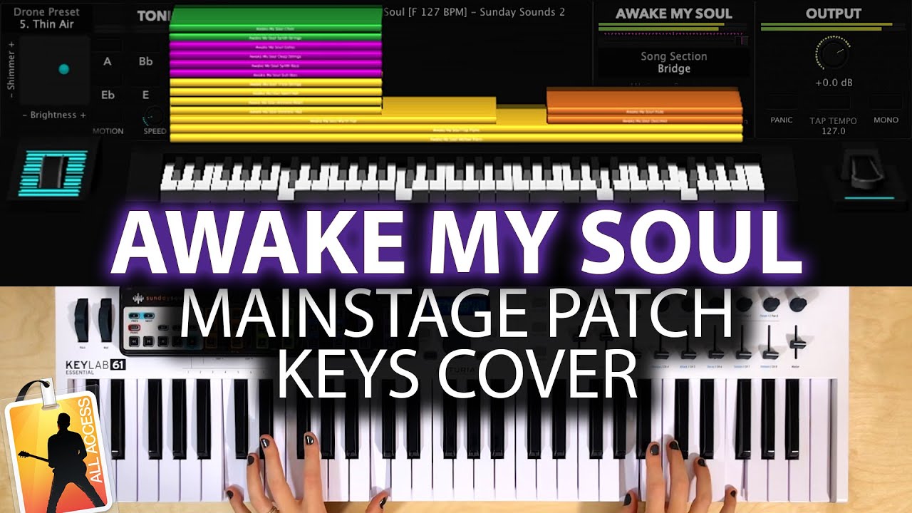 Awake My Soul MainStage patch keyboard cover - Hillsong Worship Chords