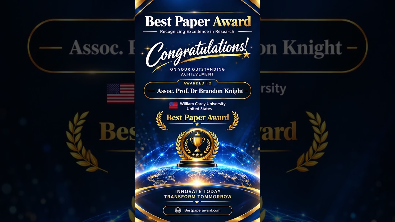 Assoc. Prof. Dr. Brandon Knight | United States | Best Paper Award