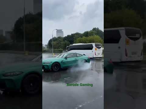 Green blue BMW car drifting in rain😍😍❤️ Instagram Famous Reel 🔥#sarodegaming