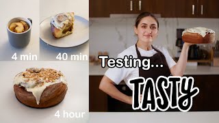 TESTING TASTY'S 4 MIN - 40 MIN - 4 HOUR CINNAMON SCROLL