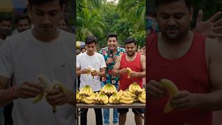 Banana eating competition #streetfood #food #shorts #shorts #shortfeed #shortsfeed #youtubefeed