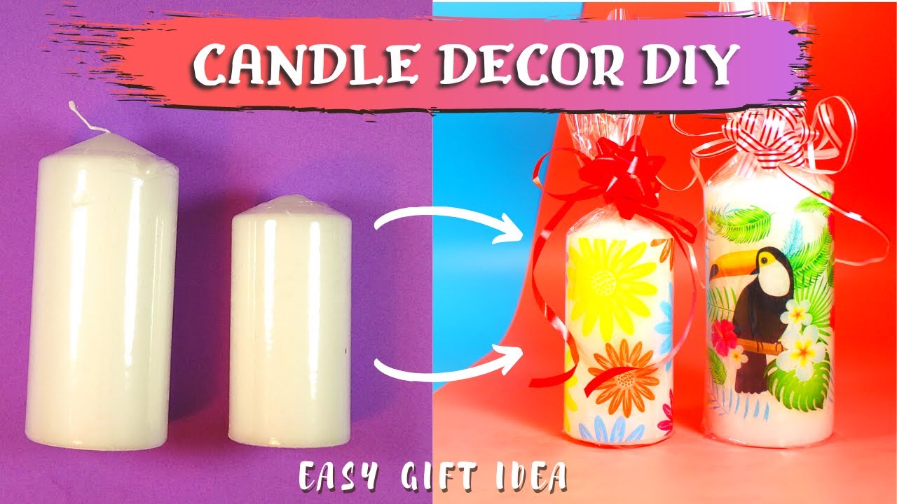 Decoupage Candles with HAIRDRYER Candle Decorations Ideas for