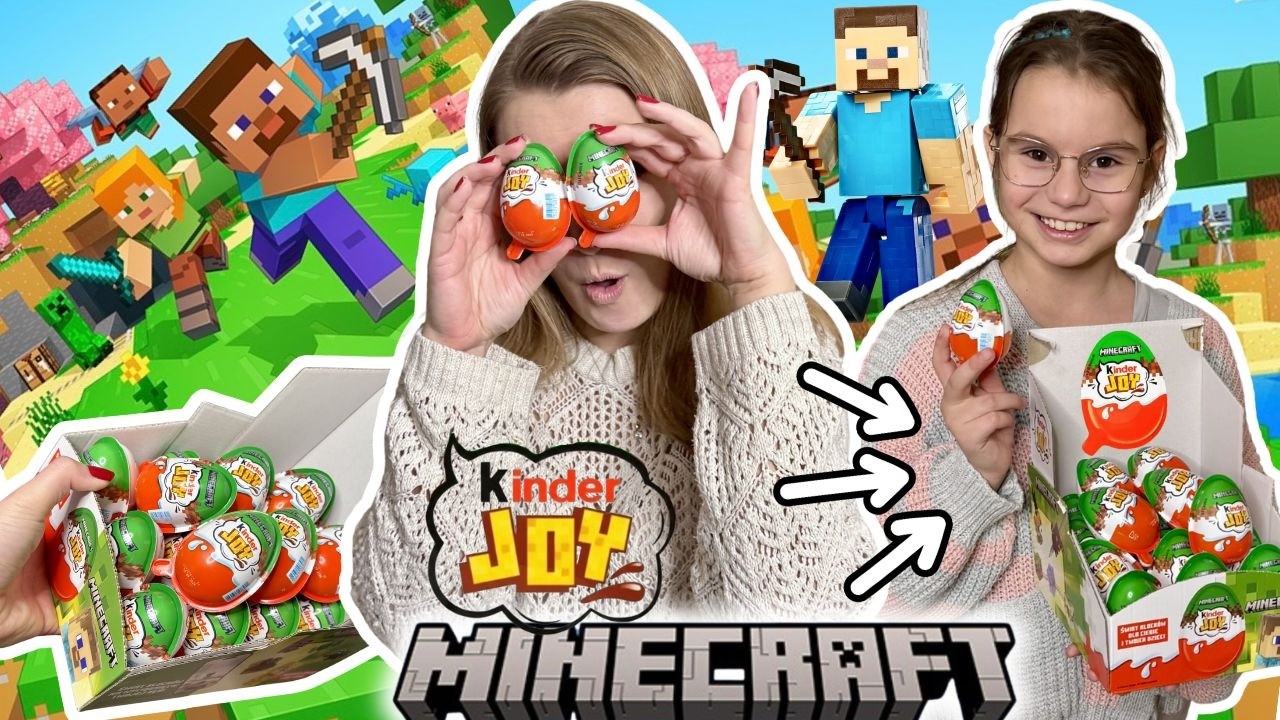 Znajdź szybciej Steve lub liska w Kinder Joy Minecraft💖 Challenge💖