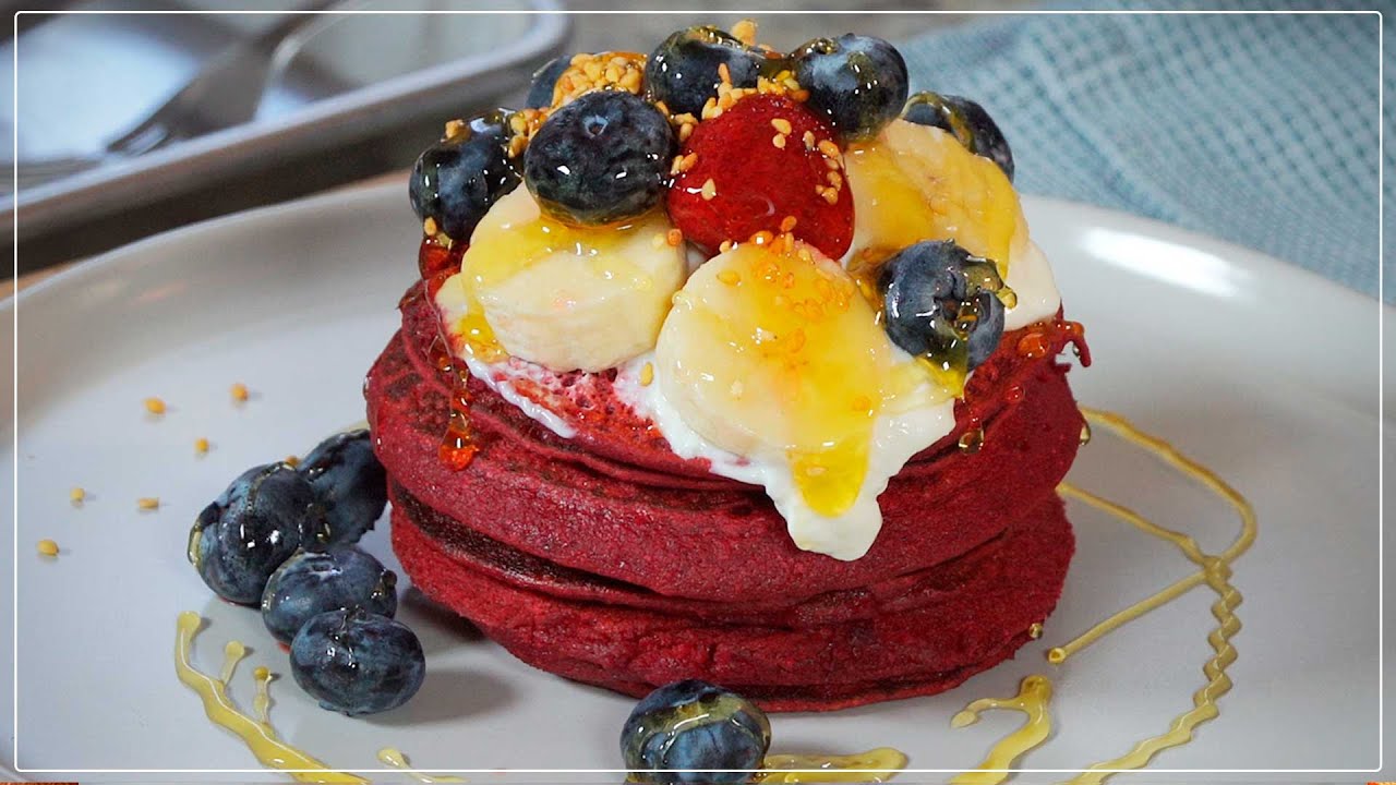 Receta de hot cakes de betabel. Para niños