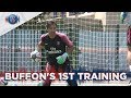 Gigi buffons first training for paris saintgermain