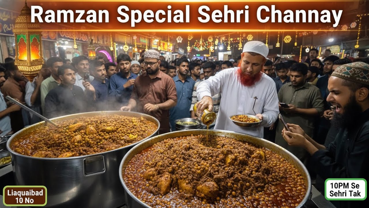 Ramzan Special Sehri Chicken Channay | Liaquatabad Ka Famous Spot