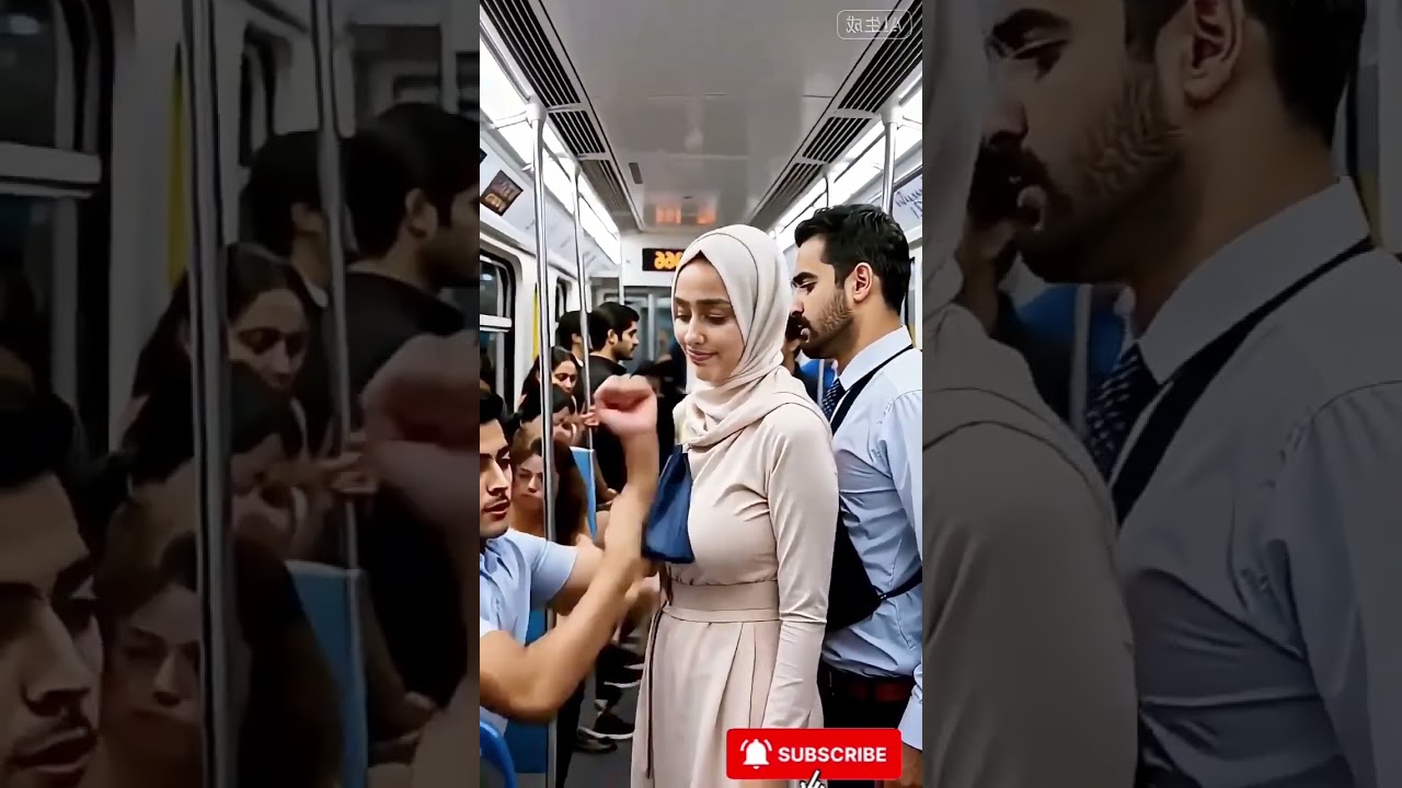 Arab Woman in a Crowded Bus 