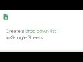 Create a drop down list in google sheets