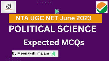 NTA UGC NET/JRF 2023 I Expected MCQs on Political Science Part-3 I Meenakshi Singh