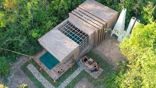 How To Build 4 In 1 Living Bed Bamboo Villa Fireplace, Banana Wine And Swimming Pools Inside