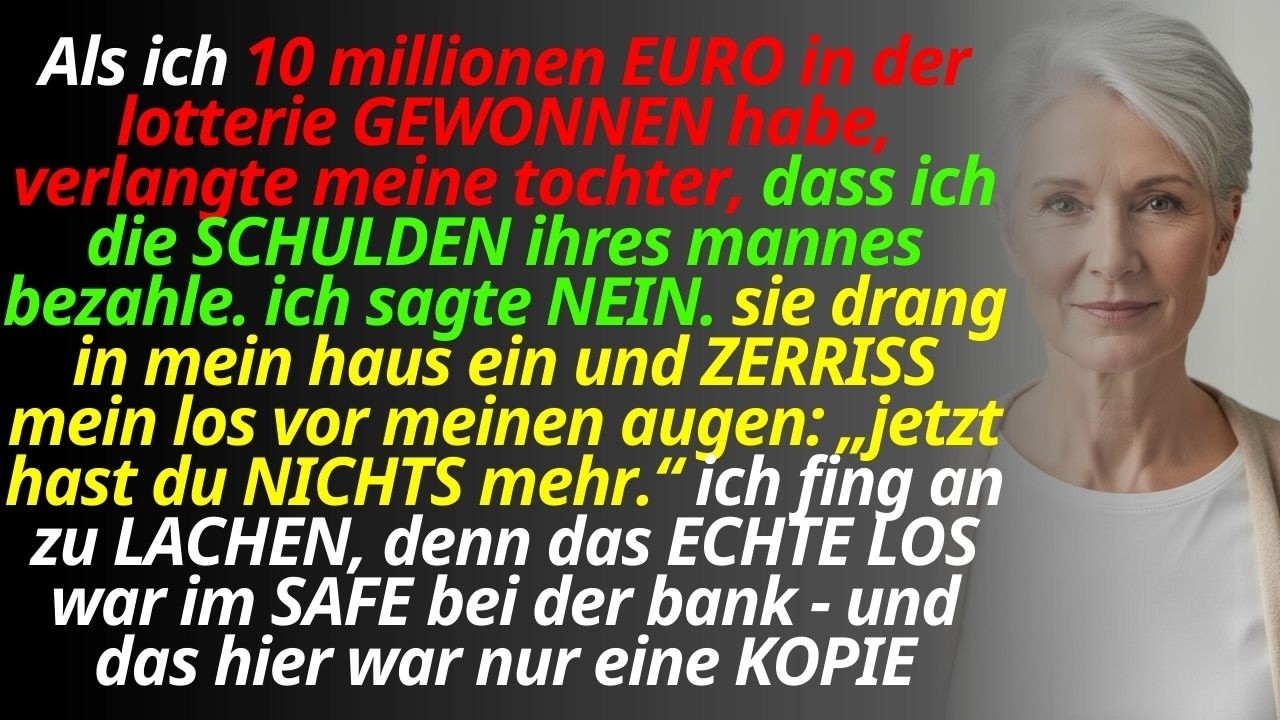Ich habe meiner Tochter dreißig Jahre lang alles gegeben – bis ich eines Tages zehn Millionen Euro im Lotto gewann. Statt Freude brachte mir dieser Gewinn den schlimmsten Verrat meines Lebens:...