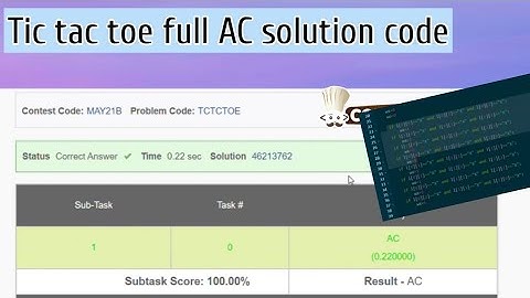 tic tac toe codechef may long challenge solution|| complete solution|| #tctctoe