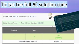tic tac toe codechef may long challenge solution|| complete solution|| #tctctoe
