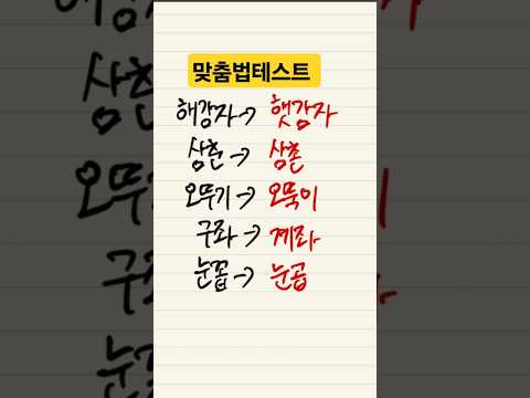 한국인이 많이 틀리는 맞춤법 #조매꾸맞춤법