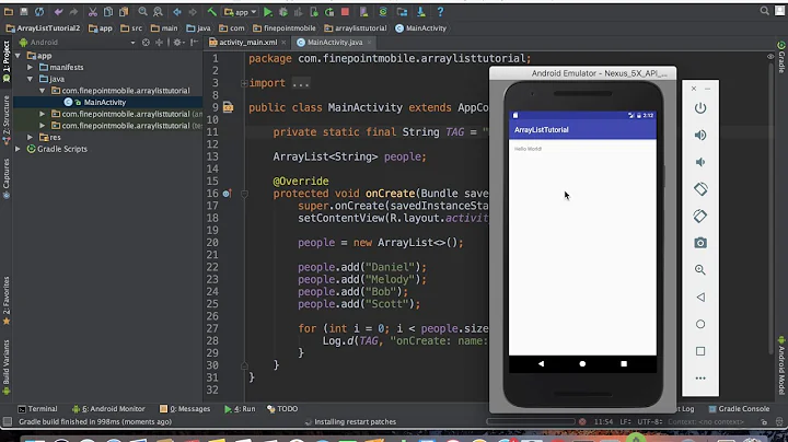 Android Tutorial Part 9 of 100: ArrayList (String)