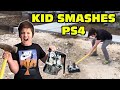 Kid Smashes PS4 With Sledgehammer Because He Want The New PS5 - Dad Swears!