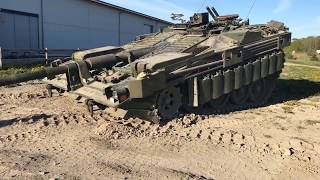 Strv 103 S Tank demonstrating suspension at Arsenalen