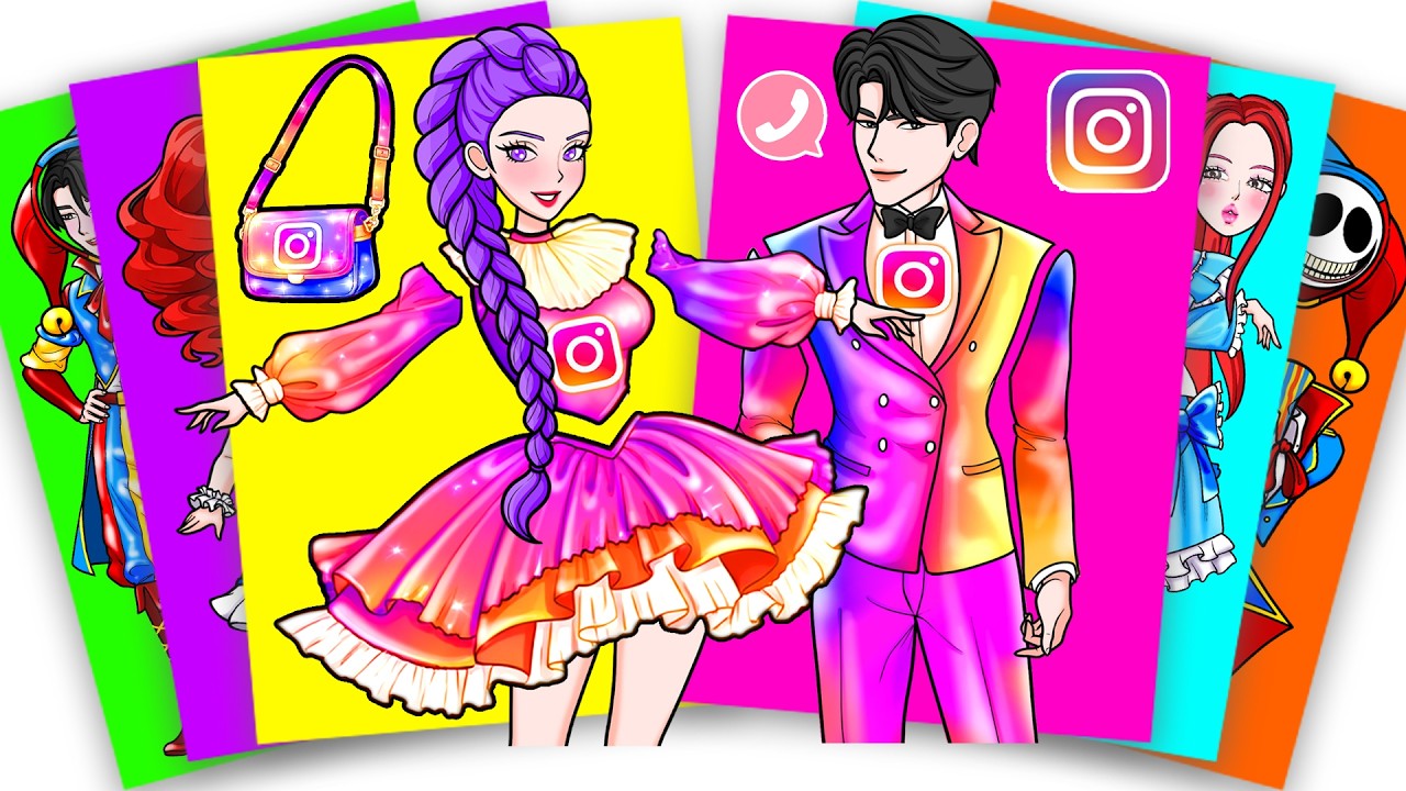 Huntrix and Saja Boys DRESS-UP Social Media Outfit - Kpop Demon Hunters | Sticker Book DIY