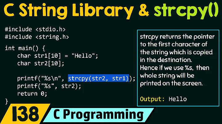 C String Library and String Copy Function - strcpy()