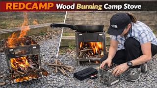 Trying Out Our New REDCAMP Wood Burning Camp Stove!! - YouTube