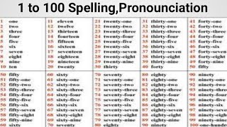 Spelling Pronounciation 1 To 100 English Numbers 1 To 100 By Student Darbar One To Hundred Youtube