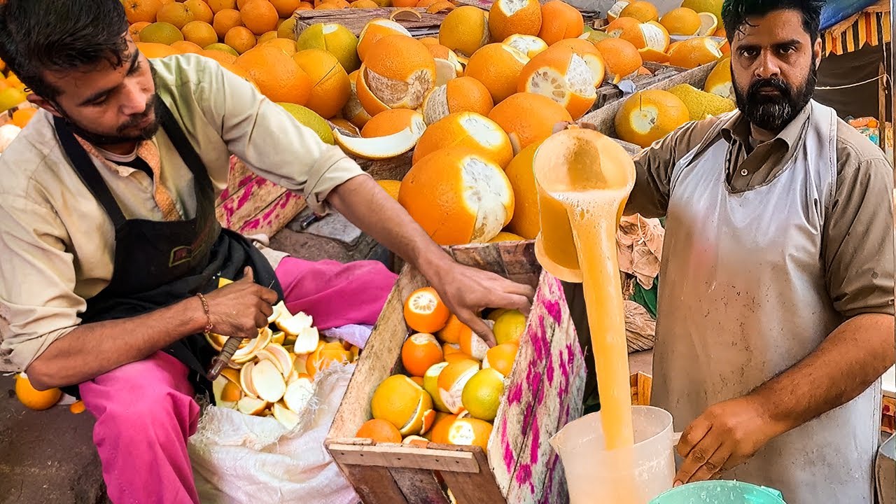 Fresh Orange Juice Live Making 🍊 Healthy Mosambi Sharbat Street Food Pakistan
