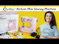 Artlak mini sewing machine unboxing and first sewing project  how to sew a cute fabric bookmark