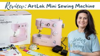 ARTLAK Mini Sewing Machine Unboxing and First Sewing Project | How to Sew a Cute Fabric Bookmark