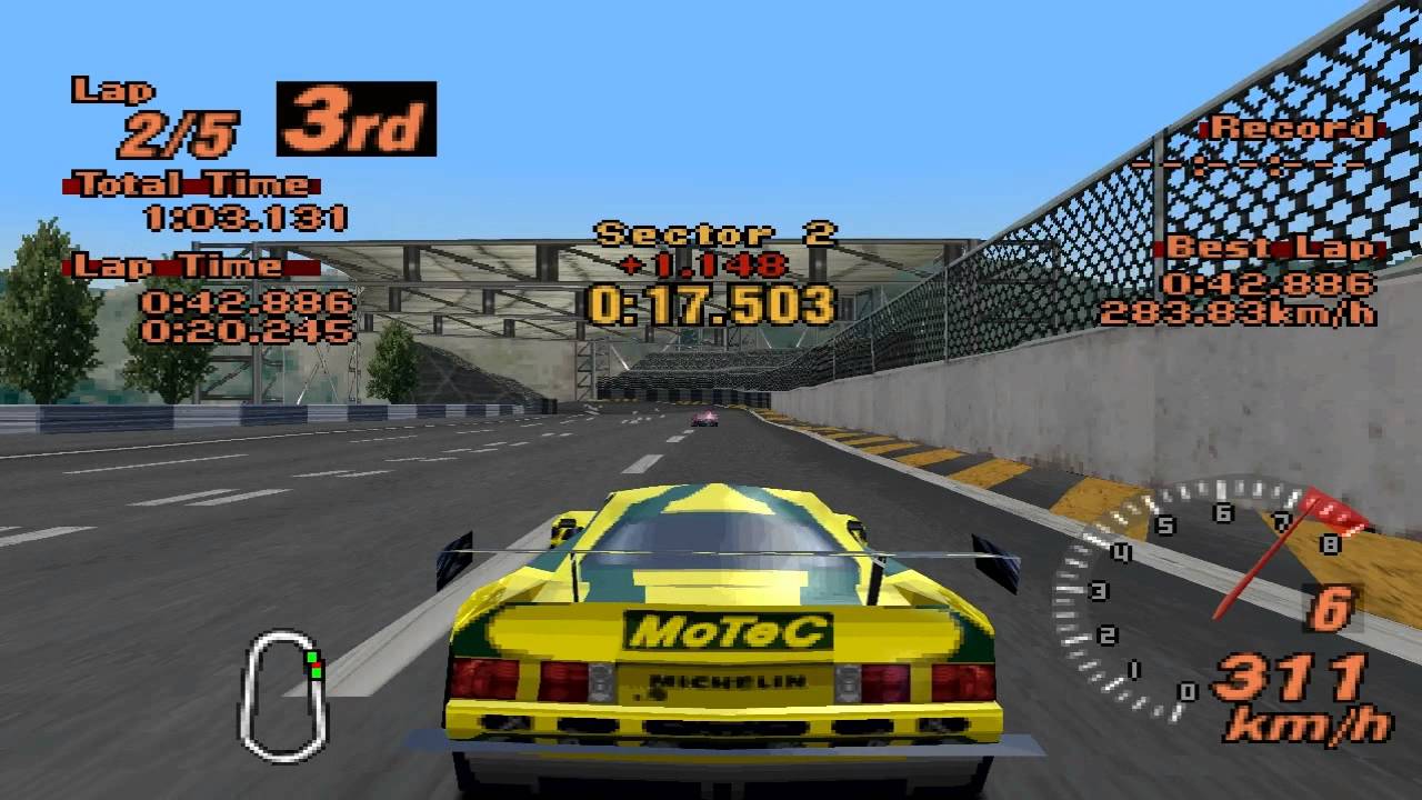 Gran Turismo 2 - Super Speedway - Lister Strom V12 Race Car - ePSXe 1.8.0 - YouTube