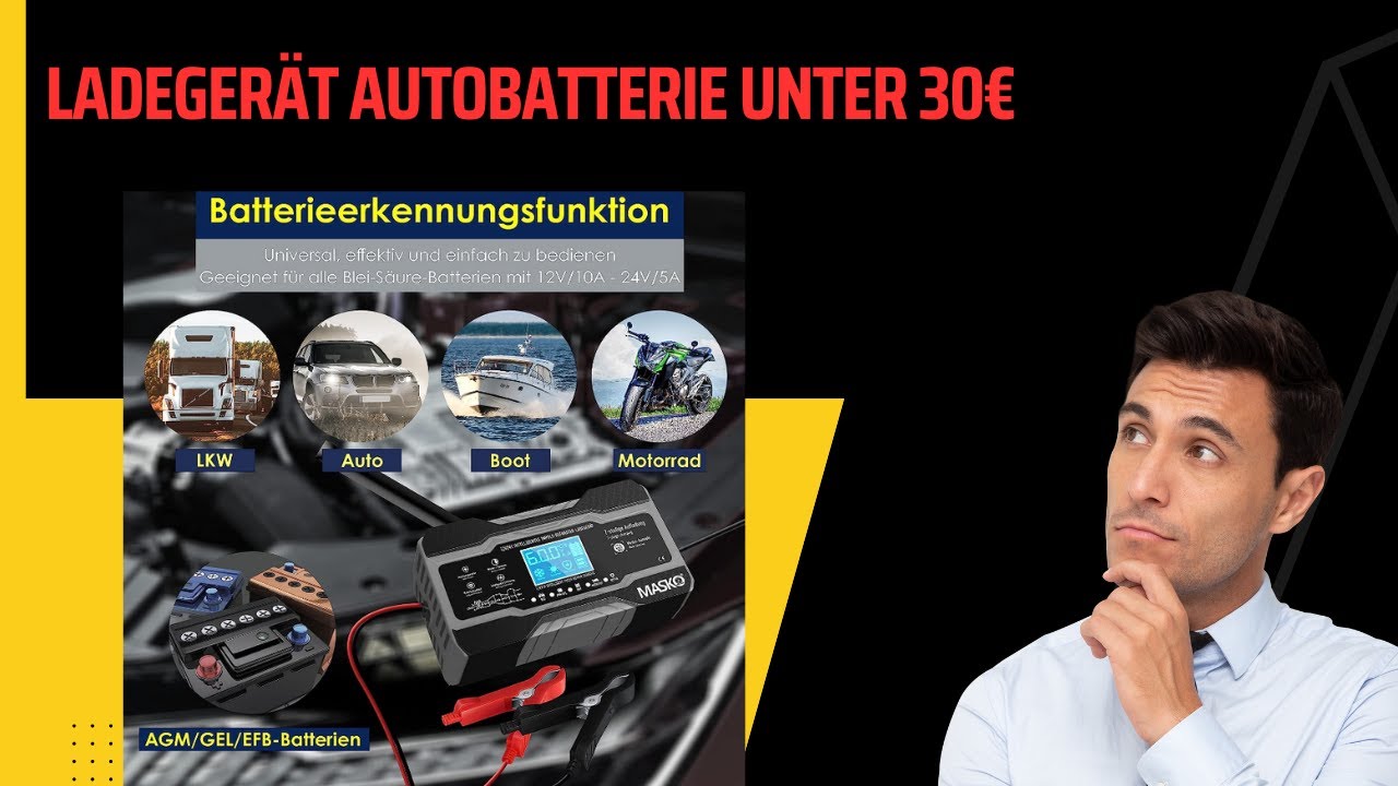 Ueznirn Ladegerät Autobatterie 12V/24V KFZ Batterieladegerät