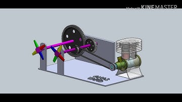 système de réduction et moteur sur solidworks