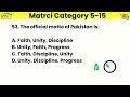 60 Most Important GK & Current Affairs MCQs | 5-15 | STS IBA | Matriculation Category Preparation