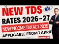TDS Rates in India for FY 2025-26 F.Y 2026-27 Updated Sections & Limits in Hindi