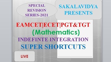 indefinite integration|eamcet|ecet|eapcet||nimcet|pgt&tgt|| revision series|| #10#MURTHYSIR #JEE2021
