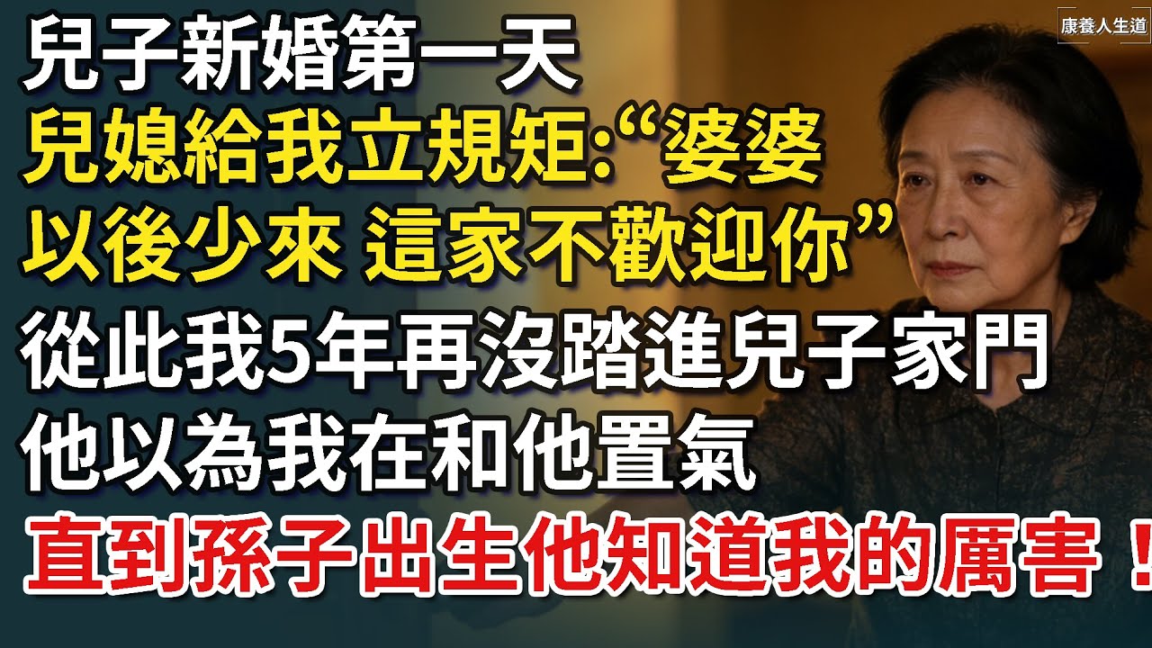 兒子新婚第一天我去探望，兒媳給我立規矩“婆婆以後少來，這家不歡迎你”，從此我5年再沒踏進兒子家門，他以為我在和他置氣，直到孫子出生他才知道我的厲害！【康養人生道】 #康養人生道 #上了年紀該明白的事