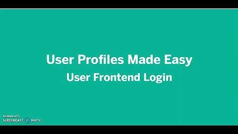 User Profiles Made Easy - Login