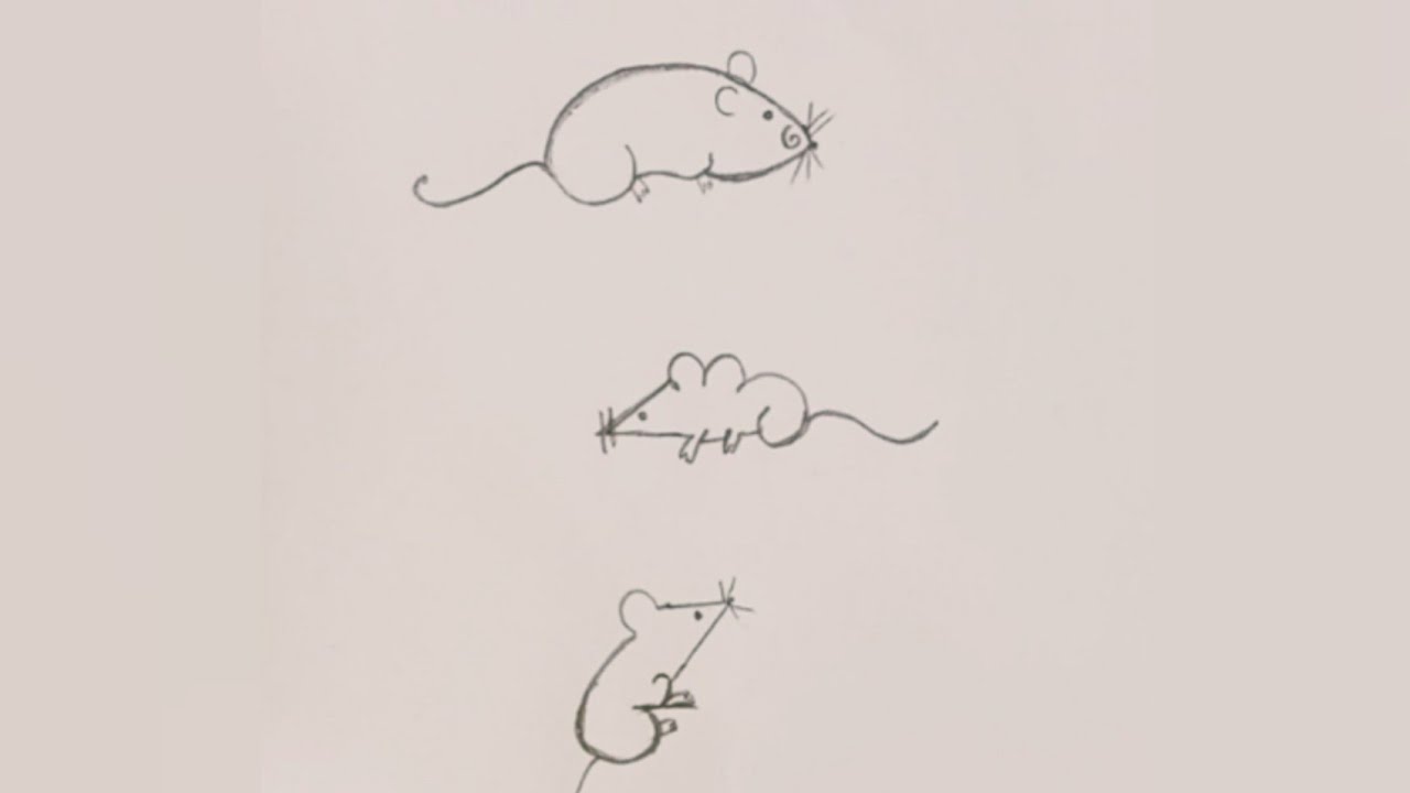 Rat drawing from number 3, How to draw rat in easy way, Different rat ...