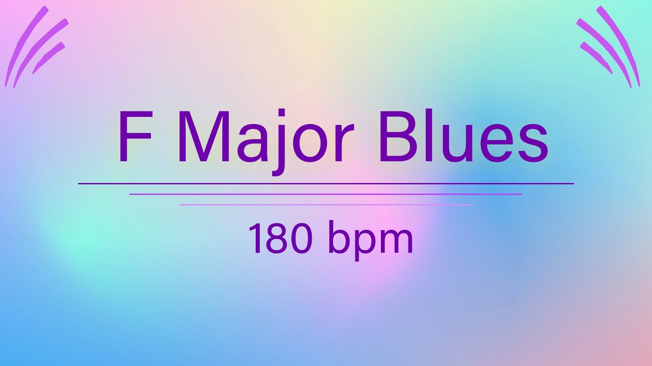 F Major Blues | 180 bpm | Jazz Swing | Play-Along Backing Track