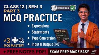 Top Python MCQs: Expressions, I/O & Type Conversion | Class 12 Semester 3 | COMS & COMA | Rahul Sir