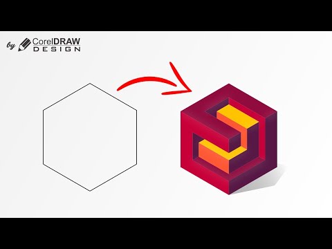 Coreldraw Design Tutorials | 3D Cube from Hexagon | Full tutorial in 5 min | Logo Designing