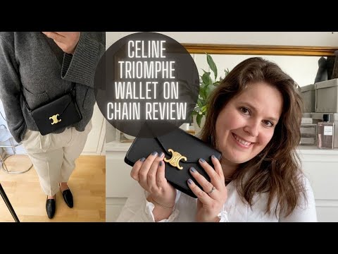 CELINE TRIOMPHE WALLET ON CHAIN REVIEW - WHAT FITS, MOD