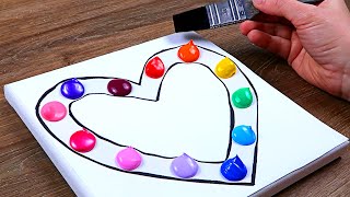 Simple Acrylic Painting Ideas on Canvas Abstract Heart | Easy Art