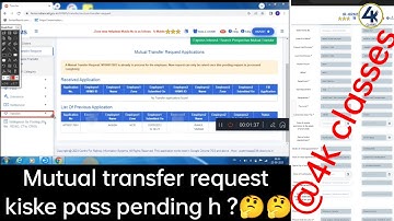 Mutual transfer request pending with?🤔 #mutualtransfer #indianrailways #railwayexam #4kclaases