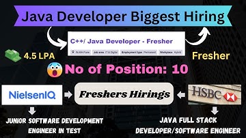 Java Developer Biggest Hiring | HSBC, NielsenIQ, Expleo Off Campus Hiring | Apply Now