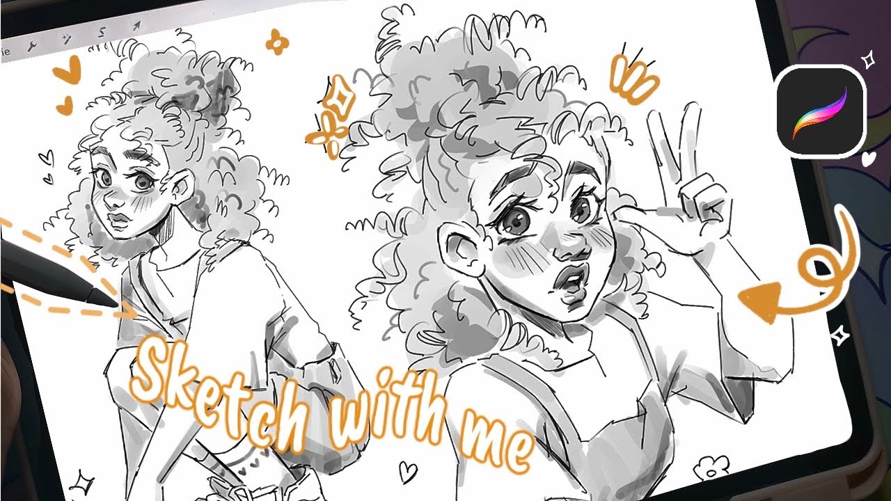 sketch with me on procreate ♡ full digital art process ┊ iPad art - YouTube