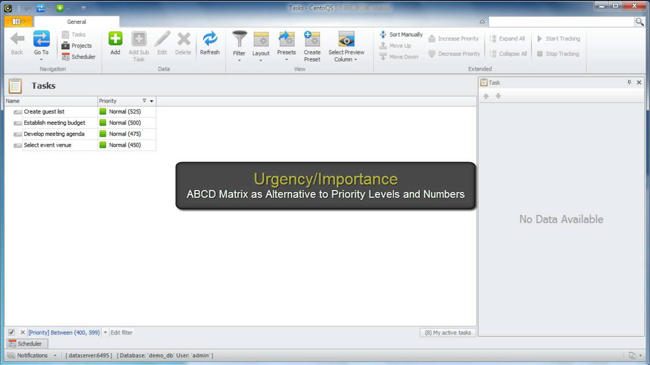 How to Set Task Priority in CentriQS