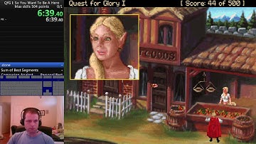 Quest for Glory 1: So You Want to Be a Hero (VGA), Thief Max Stats 504 Points in 1:56:28 by davidtki