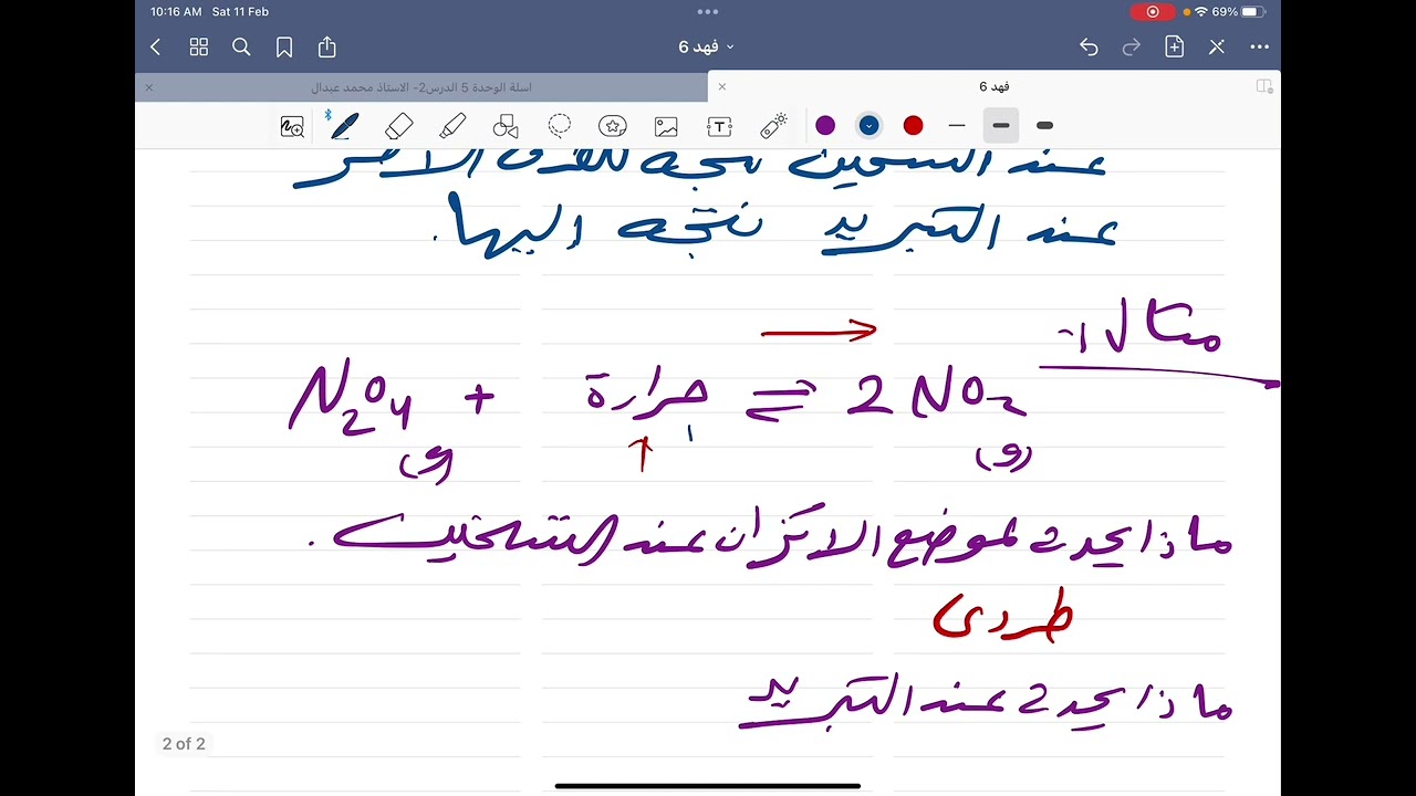 الشامل في الكيمياء-لوشاتيليه 2-الحرارة