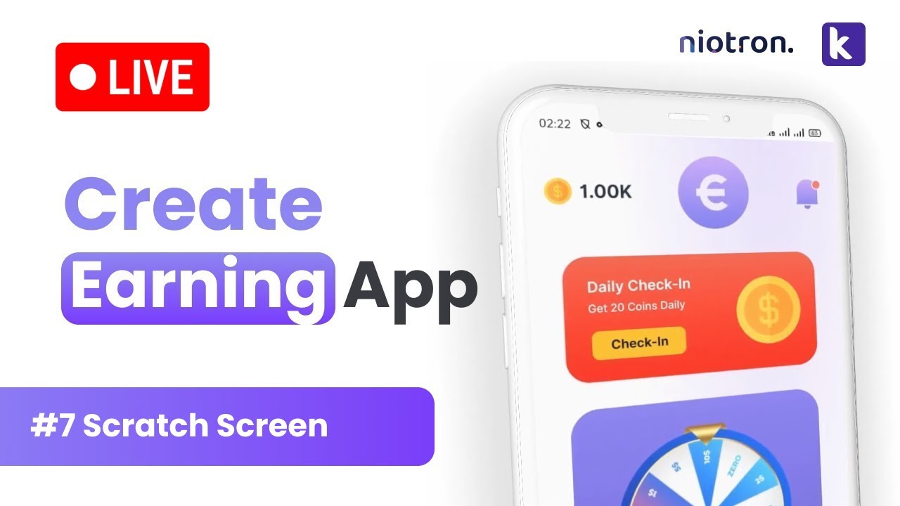 #7🤑 Scratch screen || Create Own Earning App Without Coding || Earning App Niotron