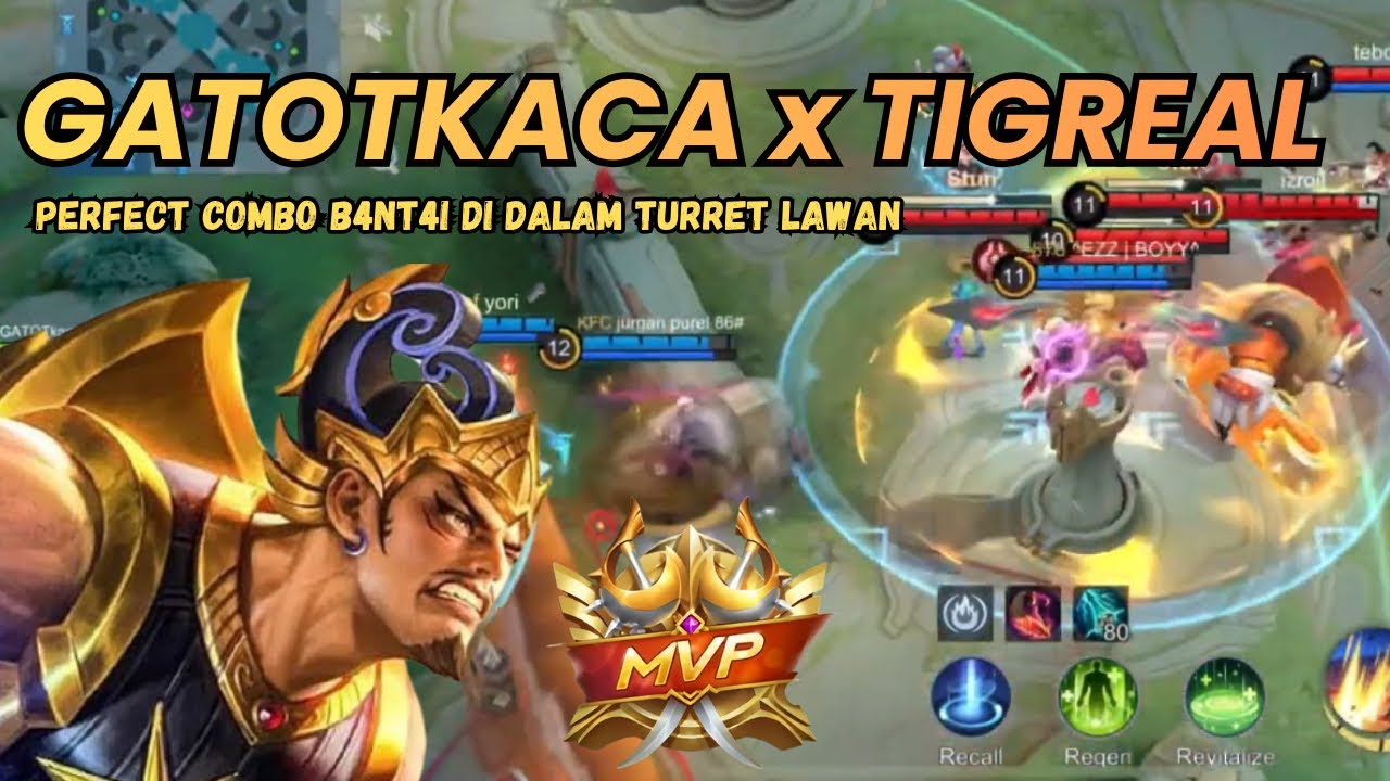GATOTKACA & TIGREAL perfect combo ‼️ B4nt4i di dalam turret musuh tanpa m4ti